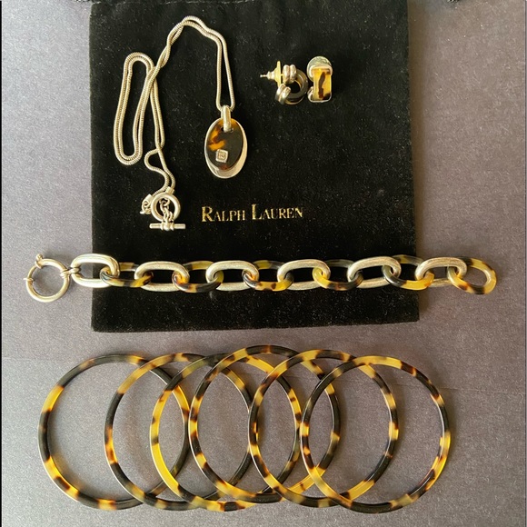 Ralph Lauren Jewelry - Ralph Lauren Jewelry. Vintage Silver Faux Tortoise Collection. Neck ear, wrist